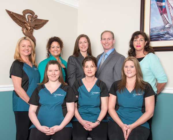 Picture of our team: Drs. LaNae Baker and Morgan McIlree, and office staff